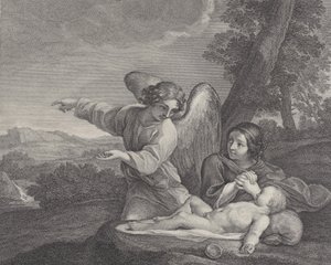 The Angel Appearing to Hagar in the Wilderness by Charles Louis Simonneau