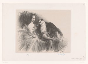Man with Glasses Looking at Young Woman