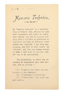 Memoria Technica, Oxford by Charles Lutwidge Dodgson