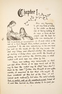 Alice with Her Sister, Illustration from Alice’s Adventures Under Ground, Pub. 1886 (Facsimile) by Charles Lutwidge Dodgson