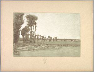 Suite de Paysages: Landscape, Plate 5, Remarque, Three Stalks of Wheat by Charles Marie Dulac