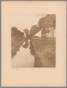 Two Walkers Along a Canal by Charles Marie Dulac