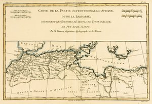 North Africa, Including the Kingdoms of Tripoli, Tunis, Alger; Fez and Morocco, from Atlas de Toutes les Parties Connues du Globe Terrestre by Guillaume Raynal (1713-96) Published Geneva, 1780