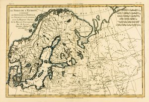 Northern Europe, Including Denmark, Norway, Sweden and Lapland, with Most of Western Russia, from Atlas de Toutes les Parties Connues du Globe Terrestre by Guillaume Raynal (1713-96) Published Geneva