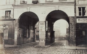 The Two Gates. View from Rue des Innocents towards Rue de la Ferronnerie. by Charles Marville