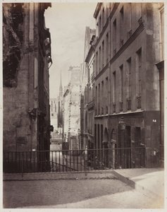 Rue Jean-de-Beauvais. View from Rue des Écoles towards Boulevard Saint-Germain, under construction by Charles Marville
