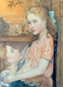 Young Girl with Guardian Angel by Charles Maurin