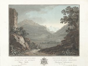 Mountain Landscape in Switzerland by Charles Melchior Descourtis
