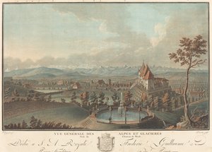 General View of the Alps and Glaciers by Charles Melchior Descourtis