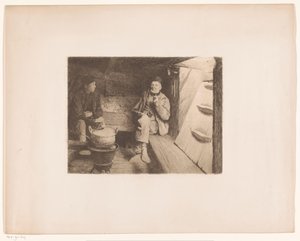 Two Men Resting in the Hold of a Ship by Charles Mertens