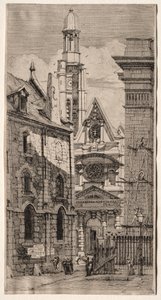 Etchings of Paris: Church of St. Stephen of the Mount by Charles Meryon
