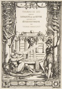 Frontispiece for the Catalogue of the Work of Thomas De Leu (1866) by Charles Meryon