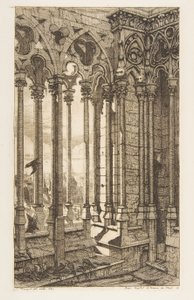 Gallery, Notre-Dame Cathedral, Paris by Charles Meryon