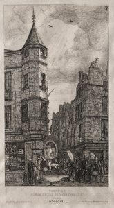 House with a Turret, No. 22 Street of the School of Medicine by Charles Meryon