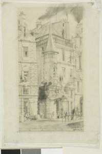 House with a Turret, rue de la Tixeranderie, Paris by Charles Meryon
