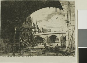 The Arch of the Pont Notre-Dame by Charles Meryon