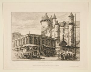 Le Grand Chatelet (circa 1780, after an earlier drawing) by Charles Meryon