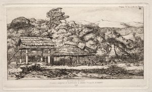 Native Barns and Huts at Akaroa, Banks