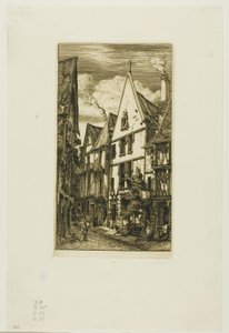 Rue des Toiles, Bourges by Charles Meryon