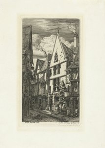 Street Rue des Toiles in Bourges (La Rue des Toiles à Bourges) by Charles Meryon