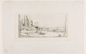 The Footbridge Temporarily Replacing the Pont-au-Change, Paris, After the Fire of 1621 by Charles Meryon
