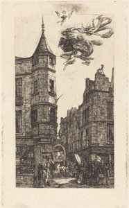 House with a Turret, No. 22, Street of the School of Medicine, Paris by Charles Meryon