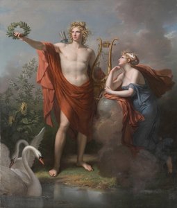 Apollo, God of Light, Eloquence, Poetry and the Fine Arts with Urania, Muse of Astronomy