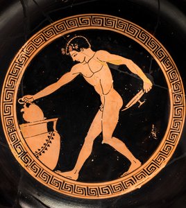 Cup: Boy Preparing to Draw the Dionysian Liquid