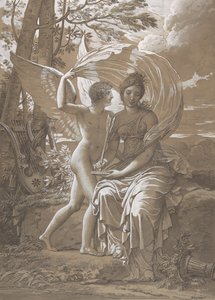 The Muse Erato Writing Verses Inspired by Love