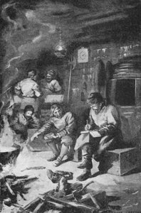 William Barents Writing His Diary While Spending the Winter in a Hut on Nova Zembla by Charles Mills (after) Sheldon
