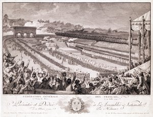 Festival of the Federation, 14 July 1790, at the Champ de Mars, Engraved by Isidore Stanislas Helman by Charles Monnet