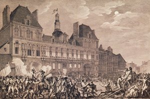 Robespierre, Saint-Just, Couthon and Hanriot Taking Refuge in the Hotel-de-Ville in Paris, 9 Thermidor Year II by Charles Monnet
