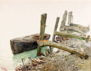 Dinghy Approaching a Jetty