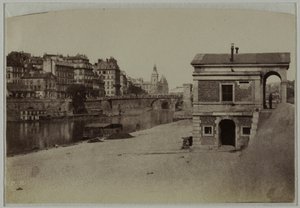 Customs Pavilion, Port of the City Hall and the Île de la Cité with the Conciergerie, 4th Arrondissement, Paris by Charles Nègre