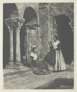 Two Arlesian Women in the Cloister of Saint-Trophime of Arles by Charles Nègre