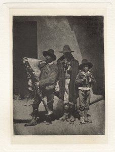 Plate III – Group of Three Pifferari Standing, in the Court of 21 Quai Bourbon