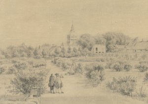 View of the Village of Marigny (Vue de Clocher et partie du Village de Marigny prise du Salon du Château)