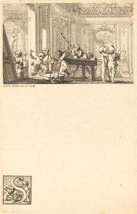 Putti Preparing the Interior Decoration of a Mansion by Charles Nicolas Cochin II