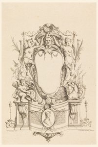 Design for Cartouche from "Cartouches Nouvellement Inventez" by Charles Nicolas Cochin the younger