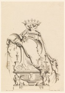 Design for Cartouche (from Cartouches Nouvellement Inventez) by Charles Nicolas Cochin the younger