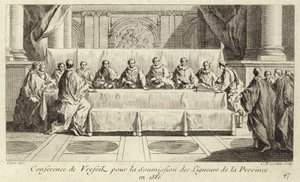 Conference for the submission of members of the Catholic League in Languedoc by Charles Nicolas II Cochin