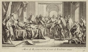 Death of Raymond VI, Count of Toulouse by Charles Nicolas II Cochin