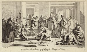 Discovery of the relics of St Baudile, martyred in Nimes in 250 by Charles Nicolas II Cochin