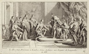 King John II of France, Held Prisoner by the English in London, Giving an Audience to a Deputation from Languedoc by Charles Nicolas II Cochin