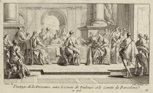 Partition of Provence between the Counts of Toulouse and Barcelona, 1125 by Charles Nicolas II Cochin