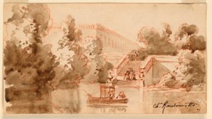 Imaginary View of the Castle Vaux-le-Vicomte by Charles Nicolas Ransonnette