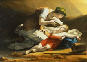 Hagar Giving Ishmael Water from the Miraculous Well in the Desert