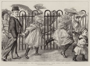 Dinner Time at the Zoological Gardens, Here comes the Keeper! by Charles Paul Renouard