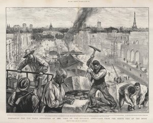 Preparing for the Paris exhibition of 1900: view of the building operations from the north side of the Seine by Charles Paul Renouard