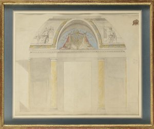 Study for the decoration of the throne at the Palais des Tuileries by Charles Percier